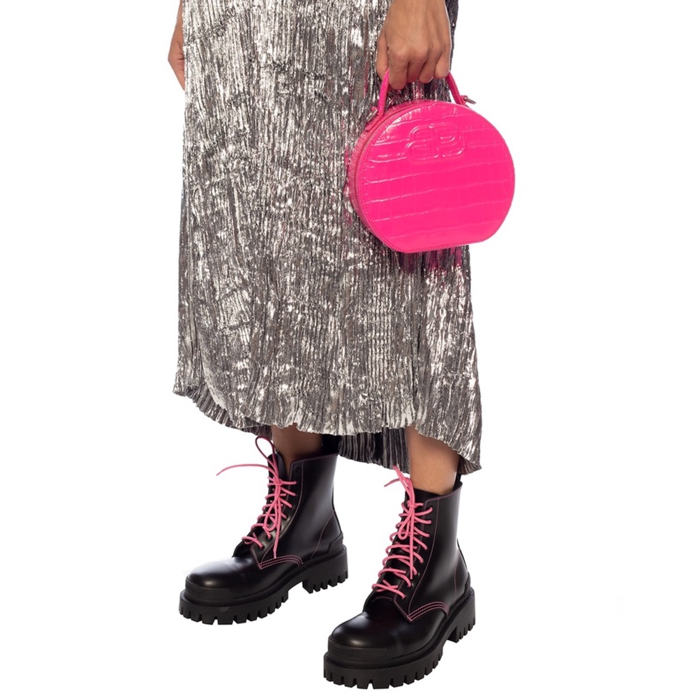 Balenciaga Vanity Round Croc Embossed Bag NWT - Picture 11 of 13